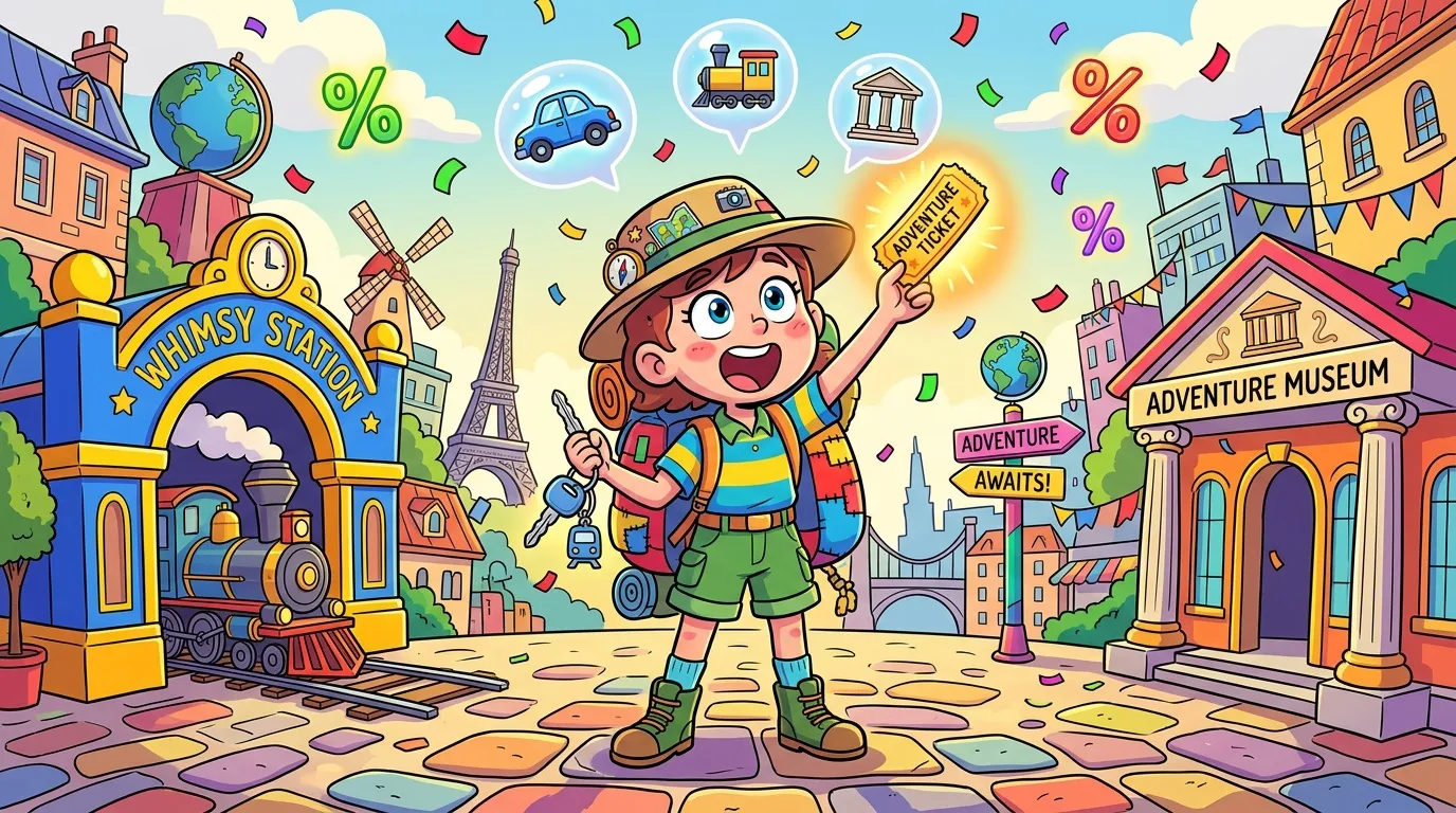 Enfant explorateur entouré de monuments et attractions touristiques mondiaux